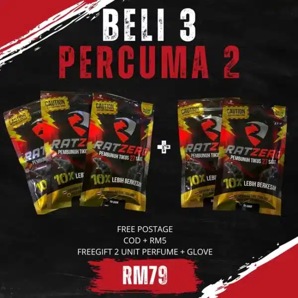 3+2 PACKET RATZERO (FREEGIFT 1 PERFUME + GLOVE)